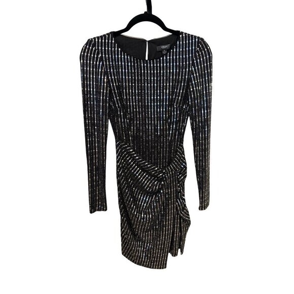 Aqua Women's Mini Dress Black Silver Size 0 Party - Picture 3 of 13